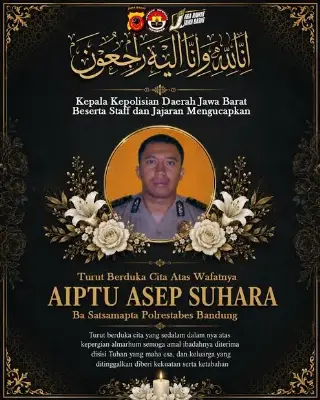 Aiptu Asep Suhara Tewas dalam Tabrak Lari di Bandung, Gugur Saat Jalankan Tugas