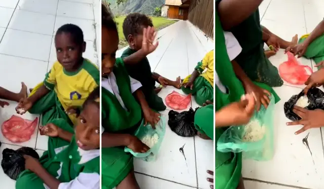 Empat Anak Papua, Satu Kantong Plastik Nasi Putih, dan Senyum yang Menampar Kita Semua