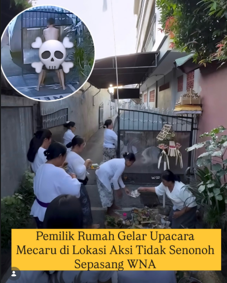 Caru Eka Sata sucikan pekarangan WNA
