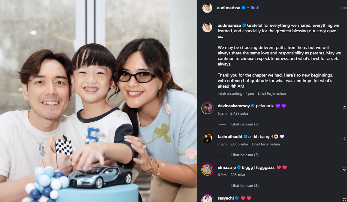 Audi Marissa buka suara cerai Anthony Xie