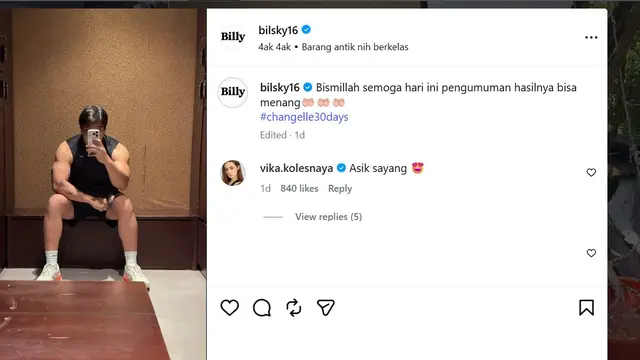 Billy Syahputra tantangan gym 30 hari