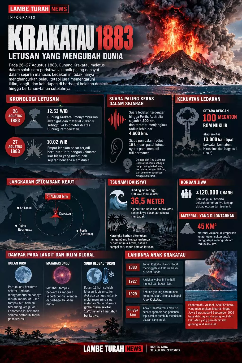 Infografis Sejarah Letusan Gunung Krakatau 1883