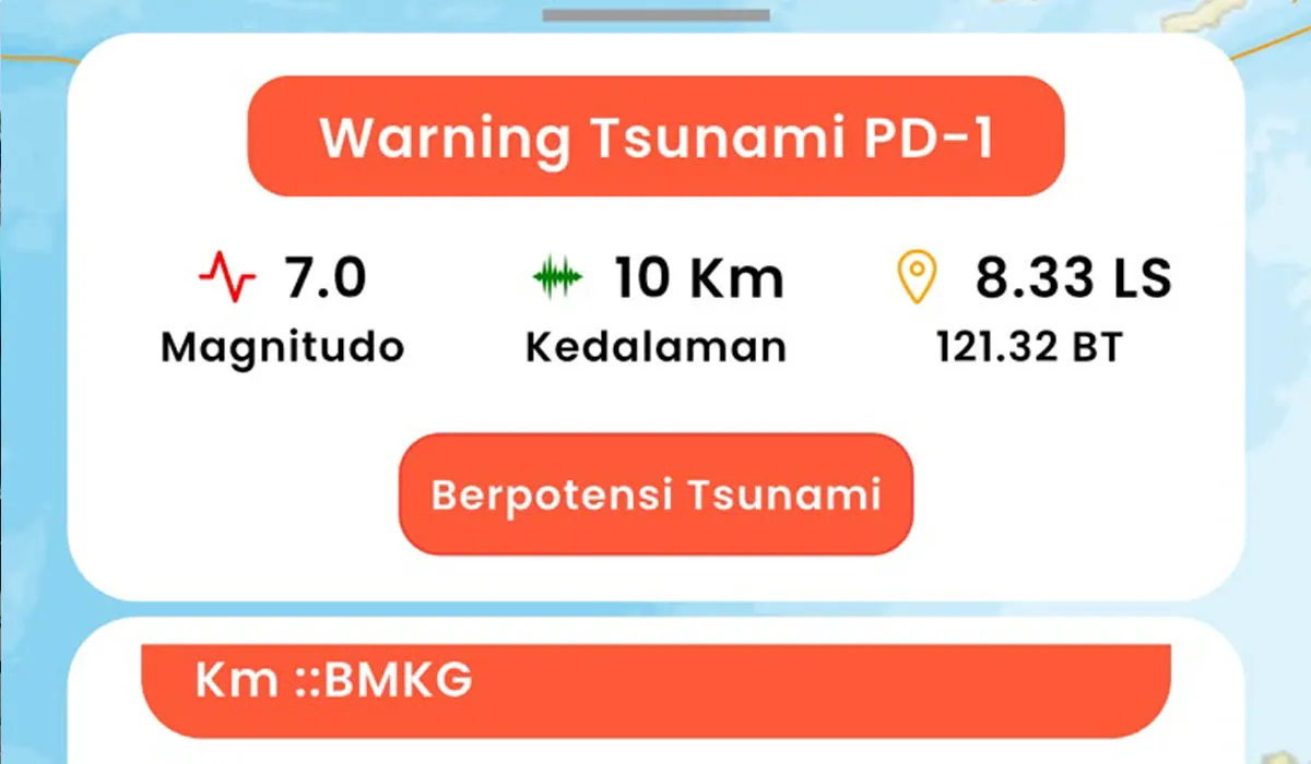 Gempa Magnitudo 7,7 Guncang Flores, BMKG Keluarkan Peringatan Dini Tsunami