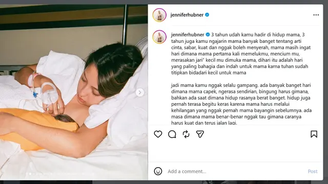 Jennifer Coppen pesan haru ulang tahun Kamari